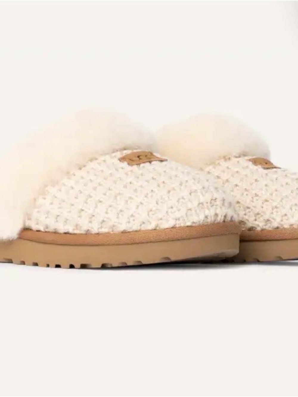 Uggs Cream Knit Cozy Slip-On Shoes- size 7
